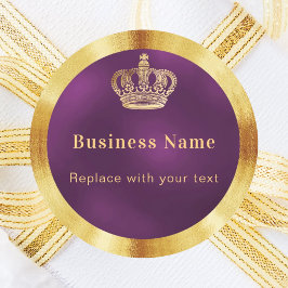 Business lila guld royal krona runt klistermärke
