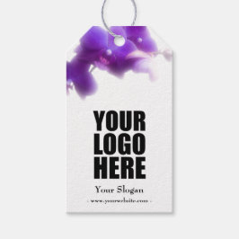 Business Lila Orchid Blommigt Presentetikett