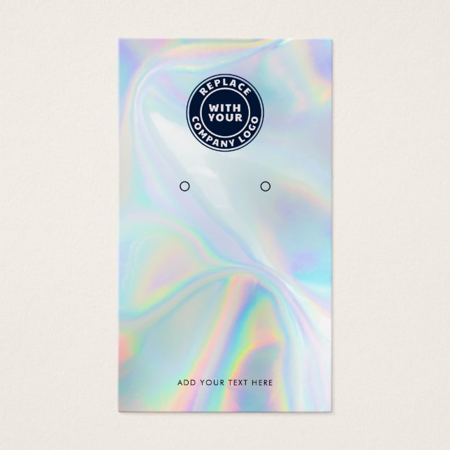 Business Logo and QR Code Earring Display Card Visitkort (Framsidan)