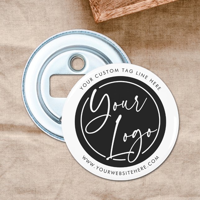 Business Logo Black & White Promotional Gift Flasköppnare (Skapare uppladdad)