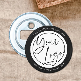 Business Logo Black & White Promotional Gift Flasköppnare