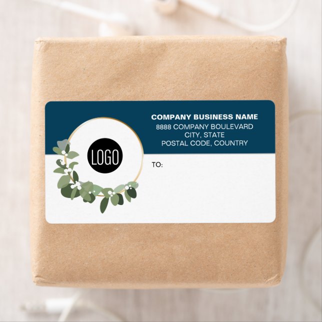 Business Logo Corporate Modern holiday wreath Blue Fraktsedel (Insitu)