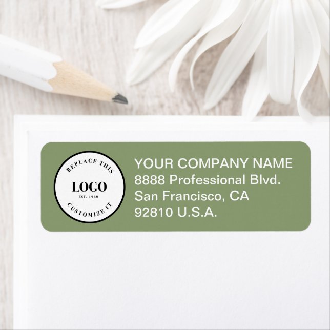 Business logo Custom Corporate Green  Returadress Etikett (Insitu)
