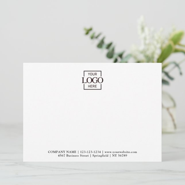 Business Logo Custom Personalized Modern Flat Anteckningskort (Stående Fram)