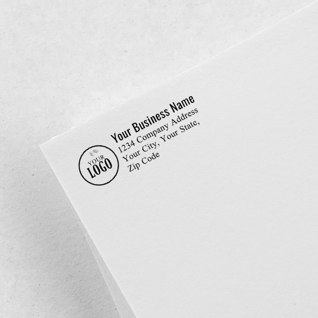 Business Logo Custom Return Address Självfärgande Stämpel (Add your company logo return address stamp.)