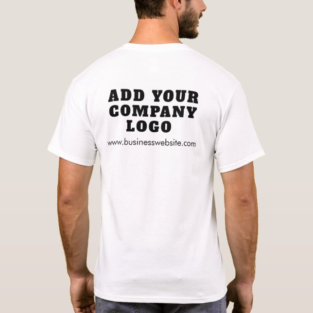 Business Logo Employees Event Matching Custom T Shirt (Baksida)