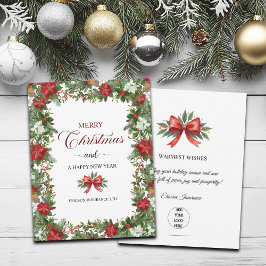 Business Logo Merry Christmas Thank You Card Anteckningskort