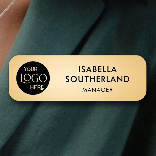 Business Logo Modern Professional Employee Gold Namnbricka (Skapare uppladdad)