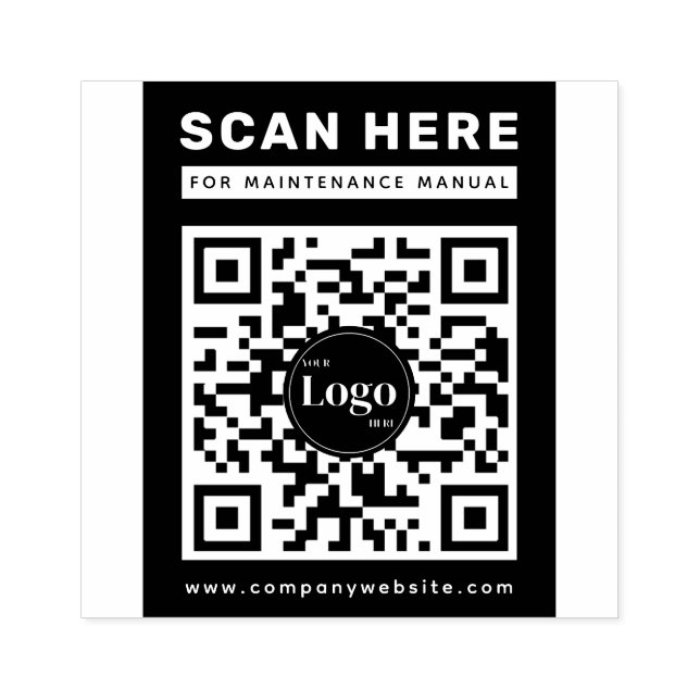 Business Logo Qr Code Scan Me Maintenance Manual Stämpel (Tryck)