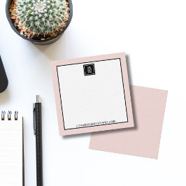 Business Logo simple custom Blush Pink Elegant  Anteckningskort
