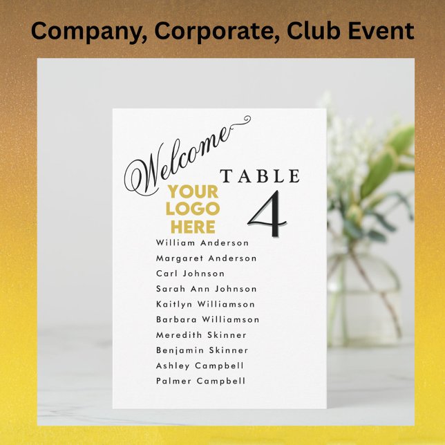 Business Logo Table Event Seating Plan Cards  Inbjudningar (Skapare uppladdad)