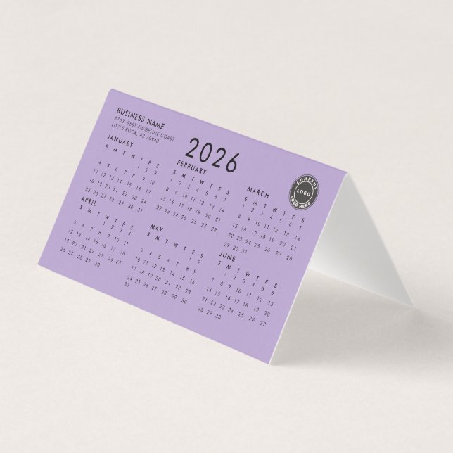 Business Logotyp 2026 Calendar Employees Swag Kort (Framsida)