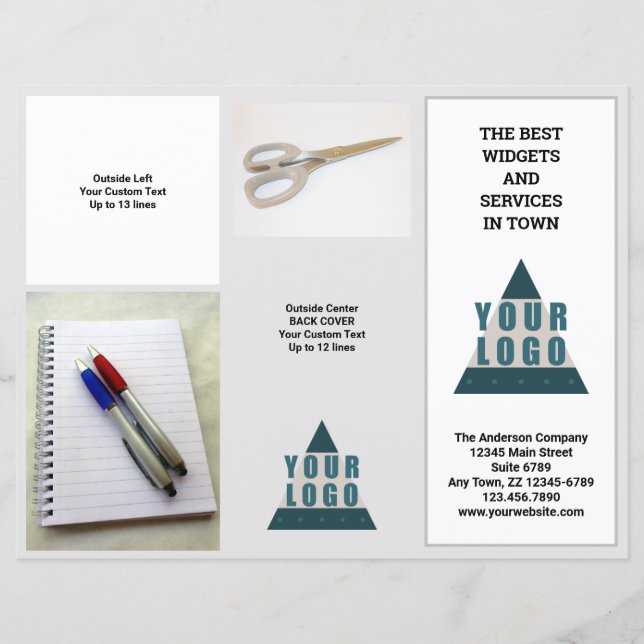 Business Logotyp 5 Photo Promo Tri Fold Brochure (Framsida)