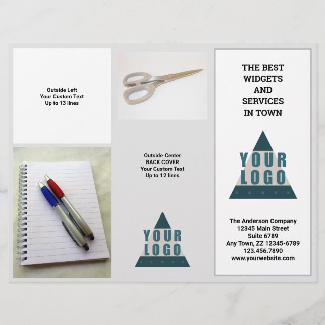 Business Logotyp 5 Photo Promo Tri Fold Brochure (Framsida)