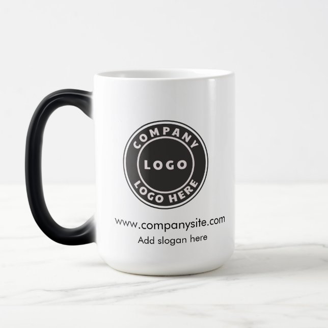 Business Logotyp and Slogan Anpassningsbar Company Magisk Mugg (Vänster)