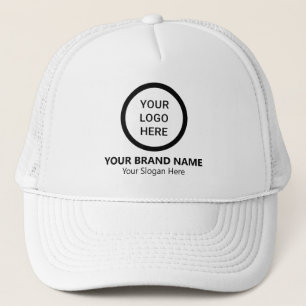 Business Logotyp and Slogan White Promoting Keps