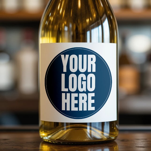 Business Logotyp Anpassningsbar Company Photo (Business Logo Custom Company Photo Sparkling Wine Label
)