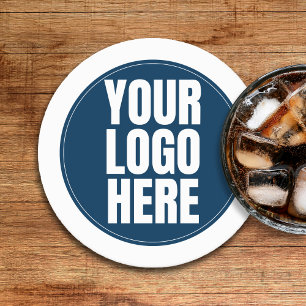 Business Logotyp Anpassningsbar Company Photo Underlägg Papper Rund