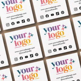Business Logotyp Anpassningsbar Social Media Fyrkantigt Visitkort