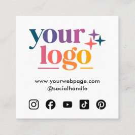 Business Logotyp Anpassningsbar Social Media Fyrkantigt Visitkort