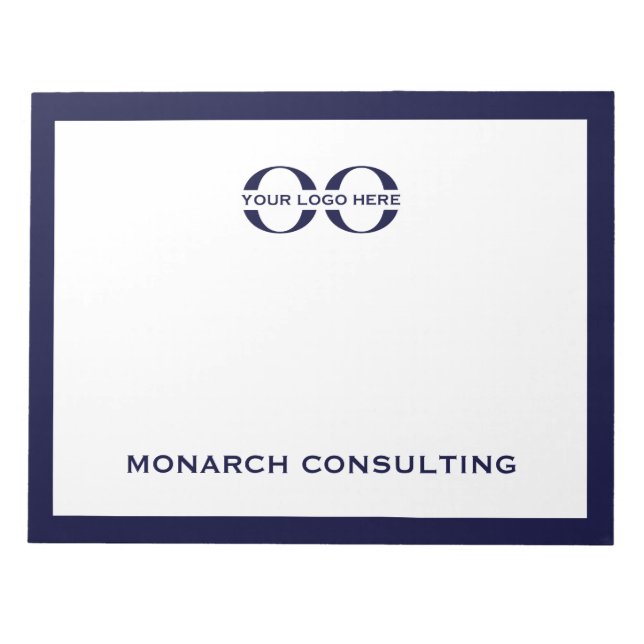 Business Logotyp Anteckningsblock Navy Blue (Framsida)