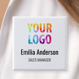 Business Logotyp Basic Employee Namn-märke Knapp