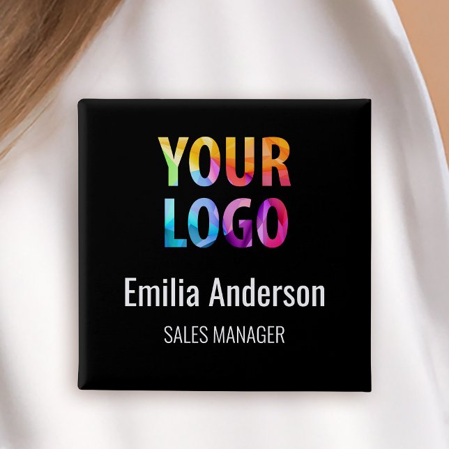 Business Logotyp Basic Employee Namn-märke Knapp (Skapare uppladdad)