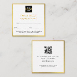 Business Logotyp Beauty-avtalskort Guld Fyrkantigt Visitkort