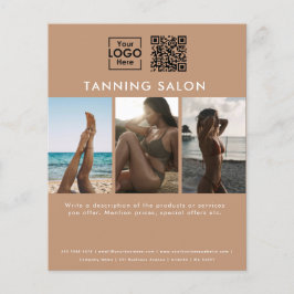 Business Logotyp Beauty Tanning Salon Photos QR-ko Flygblad