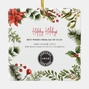 Business Logotyp Berries Mistletoe jul Helgdag Julgransprydnad Keramik