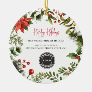 Business Logotyp Berries Mistletoe Personal jul Julgransprydnad Keramik