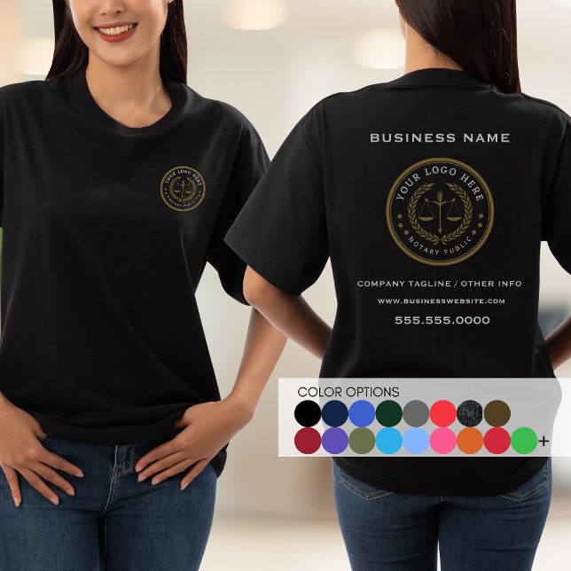 Business Logotyp Black Add Text Personal Company T Shirt (Skapare uppladdad)