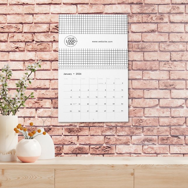 Business Logotyp Black and White-kampanj Kalender (Business Logo Black and White Promotional Calendar)