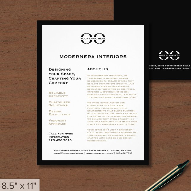Business Logotyp Black and White Promocill Flyer (Skapare uppladdad)
