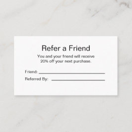 Business Logotyp Black and White Refar en vän Rabattkort