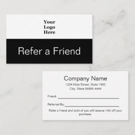 Business Logotyp Black and White Refar en vän Rabattkort