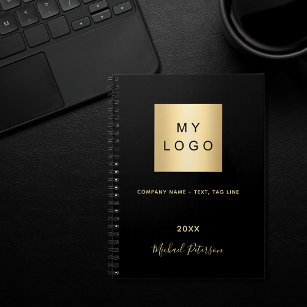 Business logotyp Black guld elegant monogram Anteckningsbok