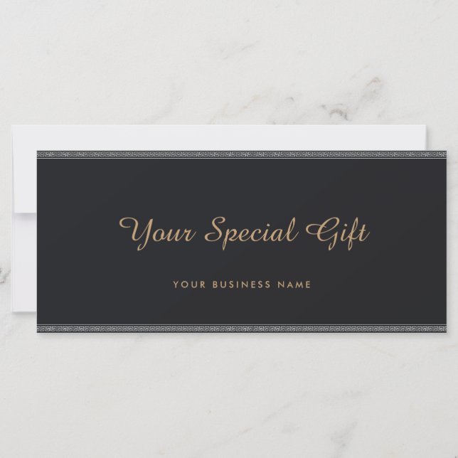 Business Logotyp Black & Guld Script Gift Certific (Framsida)