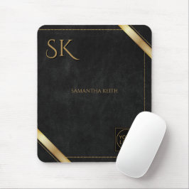 Business Logotyp Black och Golden Rand Musmatta