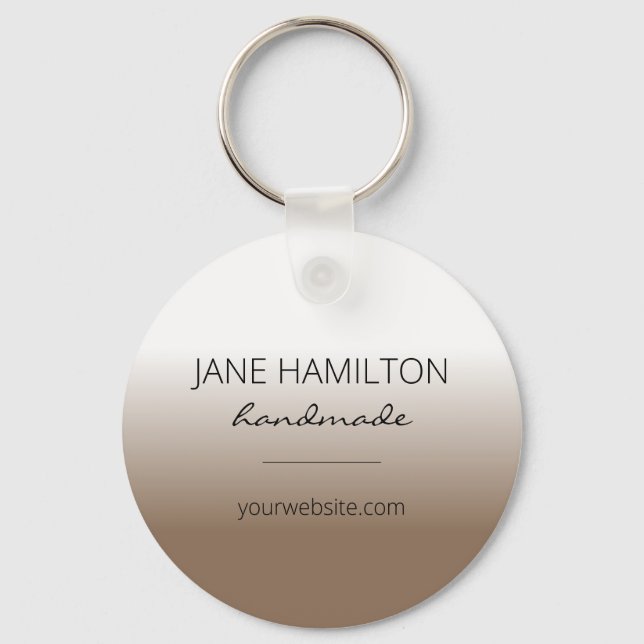 Business Logotyp Brown minimal enkel nyckelkedja Nyckelring (Framsida)