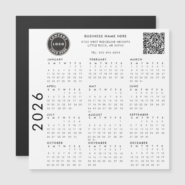 Business Logotyp Company Employees 2024 Calendar (Fram/baksida)