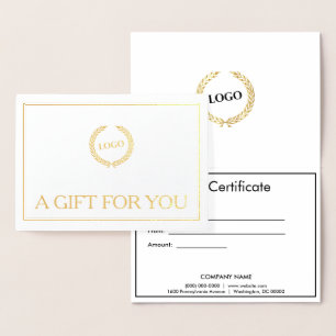 Business Logotyp Company Foldat Gift Certificate G Folierat Kort