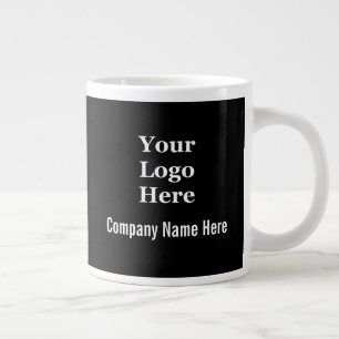 Business Logotyp Company Namn Black and White Bran Jumbo Mugg