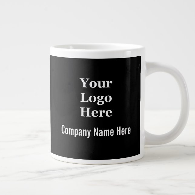 Business Logotyp Company Namn Black and White Bran Jumbo Mugg (Höger)