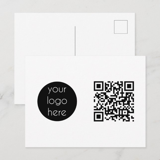 Business Logotyp Company Promoting QR-kod Helg Vykort (Fram/baksida)