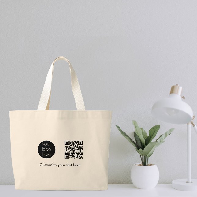 Business Logotyp Company Promoting QR-kodtext Jumbo Tygkasse (Skapare uppladdad)