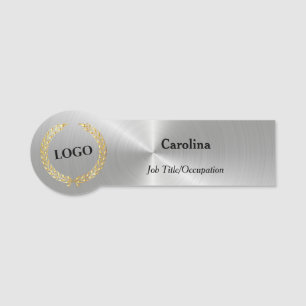 Business Logotyp Company Silver Shaped Namnbricka
