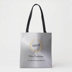 Business Logotyp Company Silver Tygkasse