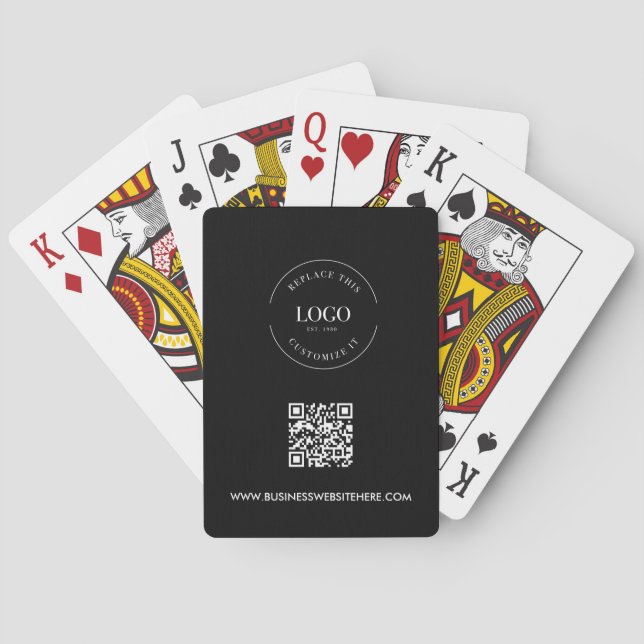 Business LOGOTYP Corporate QR CODE ANPASSNINGSBAR  Casinokort (Baksidan)