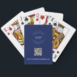Business LOGOTYP Corporate QR CODE Navy Blue Anpas Casinokort<br><div class="desc">Öka din företagsmärkning med vårt Anpassningsbar Business Logotyp Corporate QR Code Navy Blue Play Cards Promotional-däck! De här eleganta och sofistikerade spelkorten har företagets logotyp och en QR-kod och en webbplats för enkel åtkomst till din företagsinformation. De är konstruerade med högkvalitativa material och ger en snyggt och en minnesvärd kampanjgåva...</div>